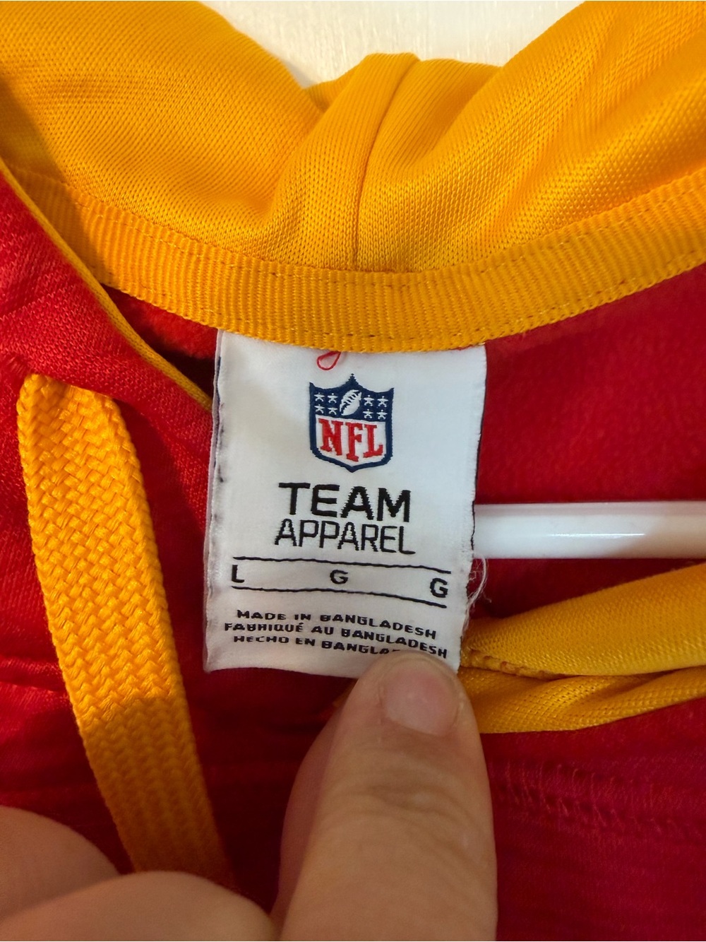 NFL Kansas City Chiefs Red & Yellow Crewneck Hoodie - Picture 2 of 3
